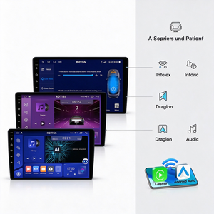 Autoradio Android avec écran tactile de 9 pouces, compatible avec les voitures de 7, 9 et 10 pouces, écran QLED, lecteur DVD, Carplay - Product Image 1