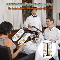 Porte-menu de restaurant avec logo personnalisé 4,25\" X 14\" Porte-menu en cuir PU à double vue