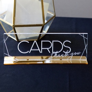 Panneaux de table minimalistes géométriques pour <span class=keywords><strong>livre</strong></span> <span class=keywords><strong>d</strong></span>'<span class=keywords><strong>or</strong></span>, panneaux de table en acrylique transparent, <span class=keywords><strong>d</strong></span>écoration de <span class=keywords><strong>mariage</strong></span> dorée - Product Image 2