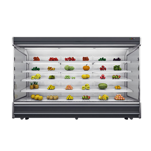 Réfrigérateur vitrine ouverte multi-étagères pour supermarché, système de refroidissement à rideau d'air vertical, pour fruits et légumes - Product Image 1