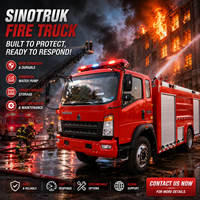 Camion de pompiers SINOTRUK HOWO 4x2 diesel pour interventions d'urgence avec eau et mousse