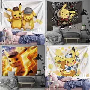 Permadani dinding lucu kartun seri Pikachu kepribadian Jepang untuk kamar tidur kualitas tinggi penjualan laris permadani lucu - Product Image 1