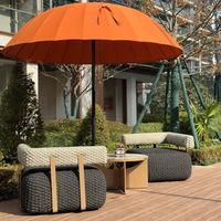 Canapé d'extérieur en osier au design minimaliste nordique moderne, en forme d'arc, pour B&B, jardins, villas, hôtels, centres de vente - Conception chinoise