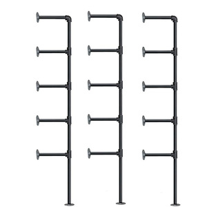 <span class=keywords><strong>Scaffale</strong></span> Industriale Retrò, Mensola a Parete, Supporto per Libreria, Ripiano Sospeso in <span class=keywords><strong>Ferro</strong></span> <span class=keywords><strong>Nero</strong></span>, Mensole Fai-da-Te in Tubo - Product Image 5