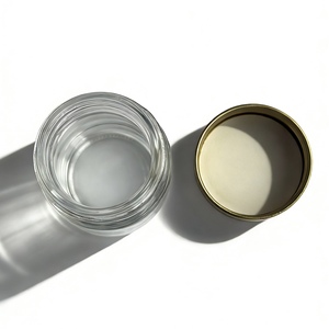 Frascos de Vidro Transparente Personalizados para Creme de Cuidados com a Pele, Pó Solto e Creme Facial com Tampa de Alumínio e Logo Personalizado - Product Image 5