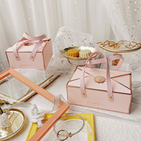 Cajas de Embalaje para Pasteles y Postres de Grado Alimenticio al por Mayor, Cajas de Regalo de Cartón para Galletas de Lujo con Asa de PU