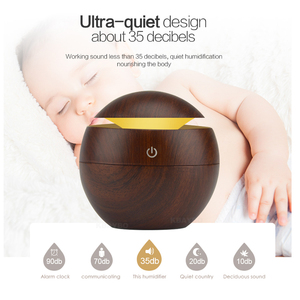 130ML de aceite esencial de aire humidificador ultrasónico de grano de madera luces LED de aceite de fragancia difusores USB difusor de aromaterapia - Product Image 3