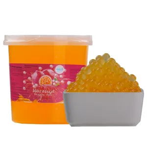 1.3kg Bubble Tea Ingredients Passion Fruit Juice Popping Boba Manufacturer Bursting Boba Pearls Juice Balls For Flavored Drink
