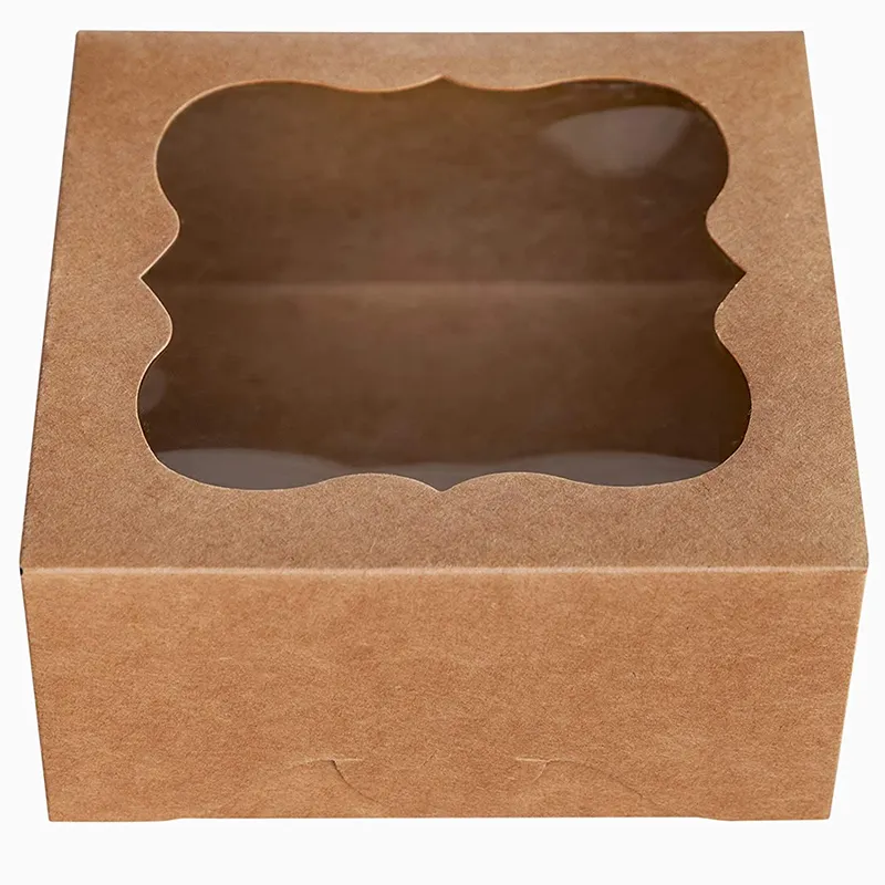 Kek kutusu ile pencere, tek kullanımlık kağit kutu, katlanabilir düz suşi kutusu için uygun suşi, bisküvi