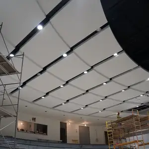 Telha de teto acústica decorativa, 2x2, preto acústico, fibra mineral, 600x600
