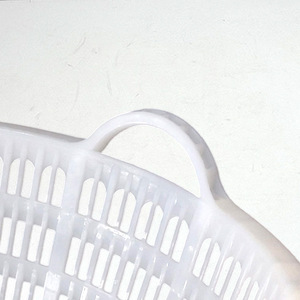 Round Plastic Turnover <b>Basket</b> With Handle Durable Household Laundry <b>Storage</b> Clothes Organizer - Product Image 1