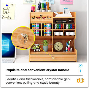 Gỗ Bút Máy Tính Để Bàn Lưu Trữ Hộp Tài Liệu Sách Tạp Chí Chủ Tập Tin Hộp Văn Phòng Tập Tin Tổ Chức Hanger Tập Tin Giỏ Kệ Tổ Chức - Product Image 4