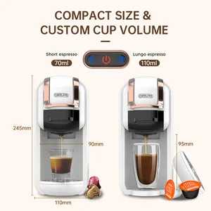 CAFELFFE pembuat kopi Multi kapsul, pembuat kopi Multi kapsul 4 in 1 Multi fungsi kompatibel Nes Dolce guso tanah