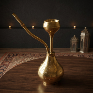 Chaman India Petite Chicha Électronique en Laiton 25803 Portable Type Droit avec Verre et Finition Laquée, Ensemble de Gros - Product Image 3