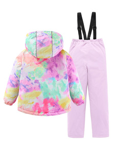 <span class=keywords><strong>Combinaison</strong></span> <span class=keywords><strong>de</strong></span> <span class=keywords><strong>ski</strong></span> pour enfants, veste à capuche pour filles, fermeture éclair, respirante, épaisse, imperméable, pantalon en polyester imprimé - Product Image 2