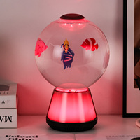 Nouvelle conception de lampe méduse LED avec base à changement de couleur RGB, haut-parleur intégré, lumière de nuit pour la natation, décoration d'intérieur et abat-jour globe