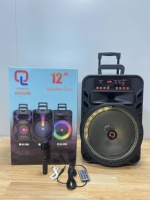 Altavoces Portátiles Activos de Alta Potencia de 12 Pulgadas y 20 W para Fiestas al Aire Libre, Luces LED RGB, Control Remoto, Micrófono Incorporado 5.3, Cine en Casa/Karaoke, Computadora