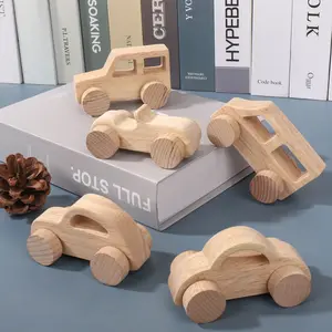 סיטונאי פעוטון מונטסורי חומר עץ ילדי צעצועי מכונית עץ צעצוע מסלול עץ לדחוף צעצוע