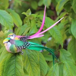 Piuma artificiale con il colore della coda lunga misto verde piante artigianato ornamenti giardino cortile birdwatching casa pennacchio decorazione - Product Image 2