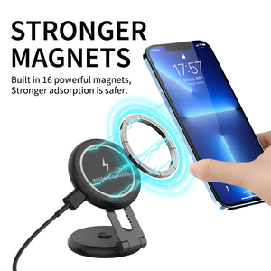 Soporte Magnético Giratorio de 360 Grados para Teléfono de Coche con Cargador Inalámbrico y Fuerte Succión al Vacío para Teléfono Móvil - Product Image 5