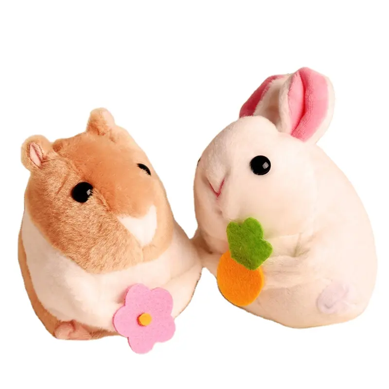 Rotatable Design Tail Moving Stuffed Small Plushies Bunny Hamster Funny Anti-anxiety Toys For Adult Children