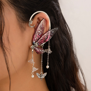 Boucles d'oreilles elfe Style forêt papillon gland boucles d'oreilles simples bijoux mode ailes de lutin boucles d'oreilles bijoux pour femmes - Product Image 4