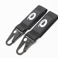 Lanière courte en nylon personnalisée avec logo PVC, design Velcro, mousqueton tactique, lanière promotionnelle mains libres pour extérieur