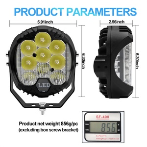 Projecteur de travail LED 7 pouces 50W, barre LED DRL, lampe combinée, phare antibrouillard pour 4x4, tout-terrain, SUV, VTT, tracteur, bateau, automobile - Product Image 6