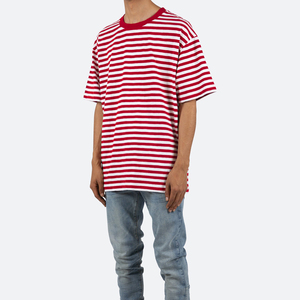 DiZNEW Vente en gros T-shirt en vrac grande taille confortable à rayures graphiques et contrastées de couleur 100% coton Design personnalisé T-shirts pour hommes - Product Image 2