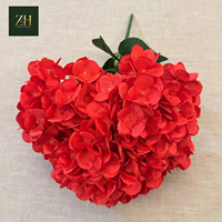 Bouquet d'hortensias artificiels en gros, fausses compositions luxuriantes avec tiges pour arche de mariage et table, Vietnam, Cambodge
