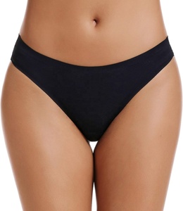 Wholesale OEM&amp;ODM High-Rise Solid <strong>Seamless</strong> Women's <strong>Thongs</strong> No Show Workout Breathable Comfortable Panties Soft Mesh Underwear - Product Image 3