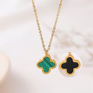 Conjunto de Collar de Trébol de Cuatro Hojas de Acero Inoxidable de Lujo con Baño de Oro de 18K y Acabado en Oro Rosa, Collares con Colgante para Mujer - Product Image 5
