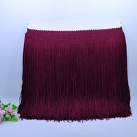 Chaîne de franges en macramé multicolore en nylon noir double fil de 20 cm en gros, en stock, pour robe latine