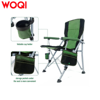 WOQI confortable Portable adulte chaise de Camping pliante épaissie extérieur accoudoir porte-gobelet fer métal sac inclus pour jardin