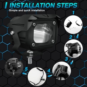 Projecteur LED 4x4, barre lumineuse de travail LED 3 pouces pour voiture, moto, camion, tout-terrain, SUV, VTT, bateau, 4x4, 4WD, lampe antibrouillard - Product Image 4