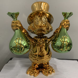 Popular Estatua Moderna de Resina Cromada en Oro de Scrooge MCduck, Personaje de Dibujos Animados, para Sostener Bolsas de Dinero, Escultura Artística para Interiores - Product Image 1