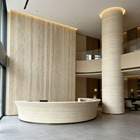 Tuile en pierre flexible ignifugée en argile modifiée, ultra-mince, imprimée en 3D, effet travertin, pour façade extérieure d'hôtel, fabriquée à l'usine de Foshan