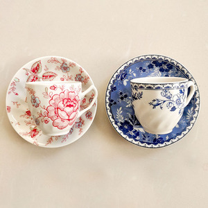 Floral Pattern Espresso <b>Cup</b> Coaster <b>Set</b> Ceramic Dishes & Plates with Coffee <b>Cup</b> - Product Image 4