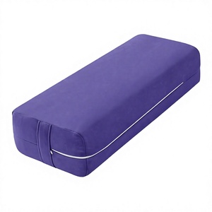 Yoga Bolster <b>Rectangular</b> <b>Cushion</b> Purple Cotton Canvas Washable 27x10x5.5 Inches for Yoga Exercise and Meditation Support - Product Image 3