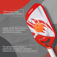 Pagaie Pickleball Fibre Carbone T700 Thermoformée Gen 3 PP Noyau HEX Léger Dur Sans Bord Set