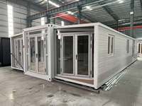 Maison conteneur préfabriquée portable et extensible avec cuisine et salle de bain, en panneaux sandwich