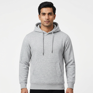 Sudadera Casual de Forro Polar para Hombre con Hombros Caídos, Color Sólido y Corte Holgado, Estilo Urbano, Sudadera con Capucha Cálida para Invierno - Product Image 1