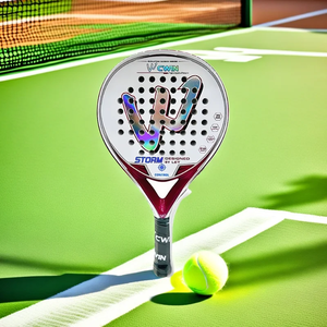 Raquette de <span class=keywords><strong>padel</strong></span> CWIN légère avec <span class=keywords><strong>surface</strong></span> en fibre de carbone et noyau en mousse EVA Memory Flex - Raquette de tennis de <span class=keywords><strong>padel</strong></span> haut de gamme - Product Image 2