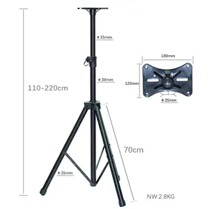 SPS-015 Factory Wholesale Folding Speaker Stand Triangular Stable Metal Speaker Stand