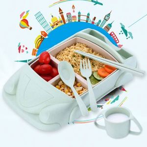 Plastic Children's Cartoon Car <b>Lunch</b> Box <b>Set</b> Microwavable Durable Environment-Friendly Complementary Food Compartment Bowl Cup - Product Image 3