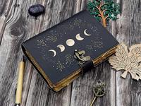 Journal intime en cuir Vintage fait à la main fournitures de sorcellerie Antique cahier Wiccan Journal croissant de lune carnet de croquis A5 A3 A6 tailles