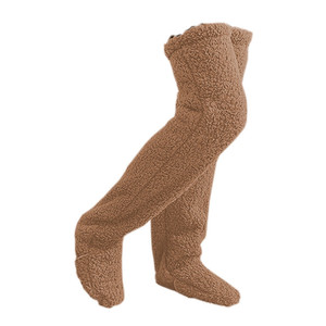 Teddy Bear Floor <b>Socks</b> <b>Knee</b> <b>High</b> Fuzzy Warm Women's <b>Socks</b> Thermo Solid Color Casual Wear 42 Cm Length Gray Brown Sky Blue Green - Product Image 5