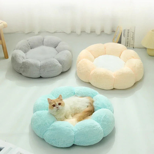 Cama Redonda de Felpa Suave para Mascotas, Linda Cama de Flores para Gatos, Colchón para Mascotas, Nido para Dormir para Cachorros, Cueva - Product Image 5
