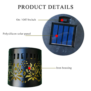 Lámpara Solar de Pared Exterior Impermeable de Hierro Hueco con Fotocélula - Product Image 6