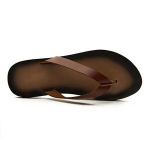 Sandalias de Cuero Genuino para Hombre, Estilo Vintage, Chanclas Deportivas, Pantuflas Planas de Piel de Vaca para Verano, Playa y Uso Casual - Product Image 4